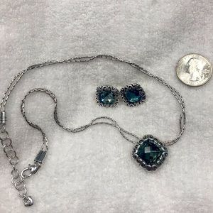 Brighton blue stone necklace and earrings